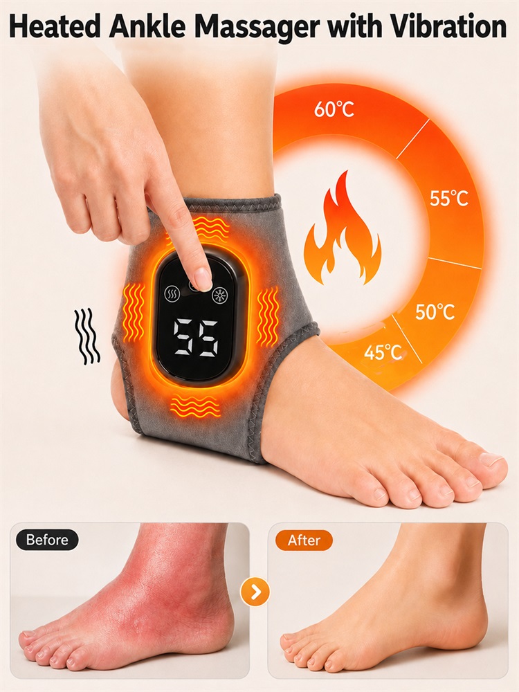 Ankle Brace Support - 전기 열 및 진동 발목 손목