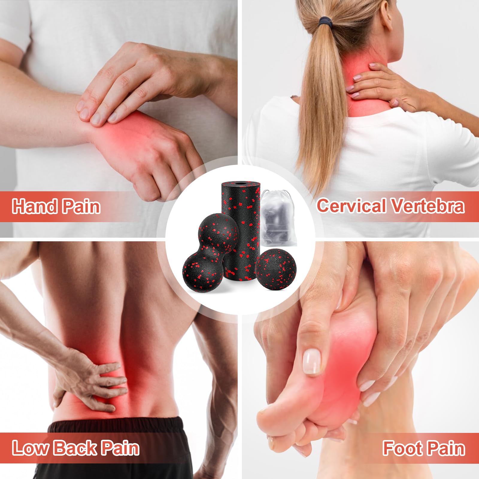 중공 요가 롤러 마사지 땅콩 공 세트 허리 통증 다리를 - Health Wellness And Fitness 리뷰 및 가격