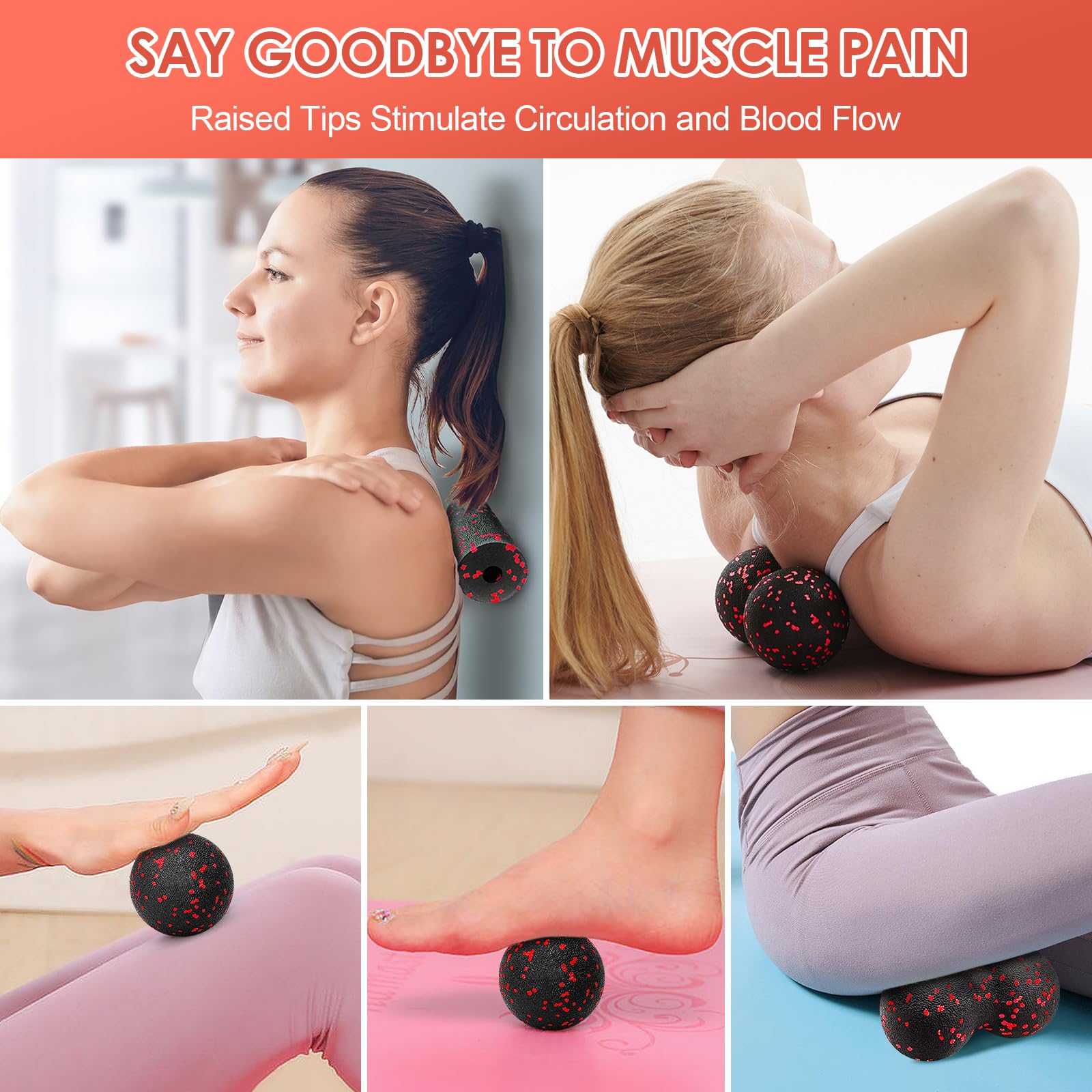 중공 요가 롤러 마사지 땅콩 공 세트 허리 통증 다리를 - Health Wellness And Fitness 리뷰 및 가격