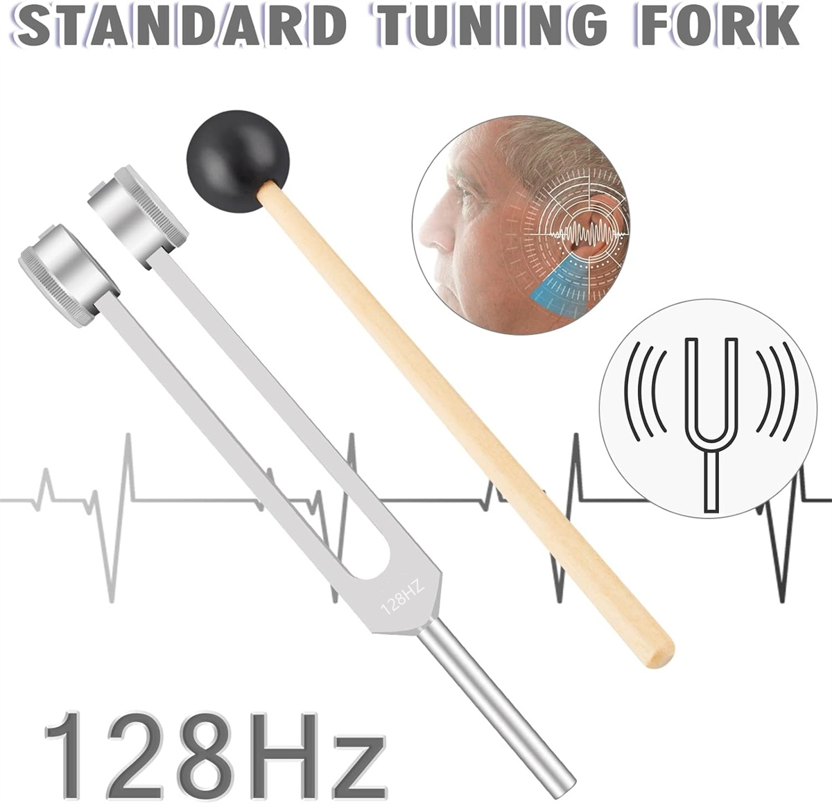 미와이어 128Hz 튜닝 포크: DNA 복구, 신경계  - Holistic Health & Wellness 리뷰 및 가격