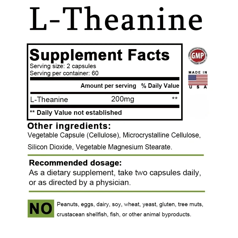 L-테아닌 200mg - 휴식을 취하고, 스트레스를 줄 - Health And Wellness Promotion 리뷰 및 가격